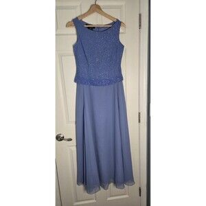 JKara New York Formal Gown 2 P Periwinkle Empire Waist Beaded Hoco Wedding Dance